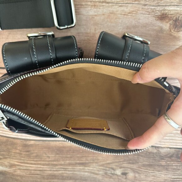 COACH Black Cowboy Underarm Bag Single Shoulder Cross Bag - Picture 8 of 13